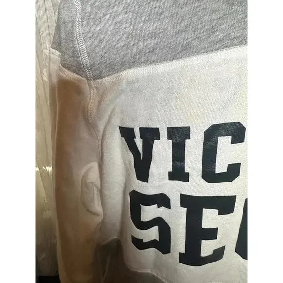 Victoria’s Secret Full Zip Hoodie – Gray & White Colorblock – Size L - Picture 4 of 4